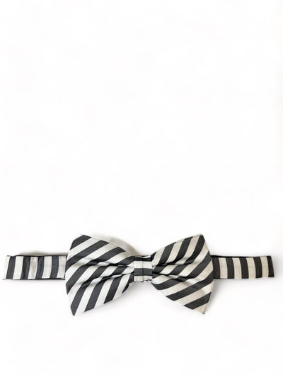 Black and White Striped Silk Bow Tie Paul Malone Bow Ties - Paul Malone.com
