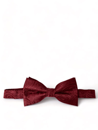 Classic Burgundy Paisley Bow Tie and Pocket Square Paul Malone Bow Ties - Paul Malone.com