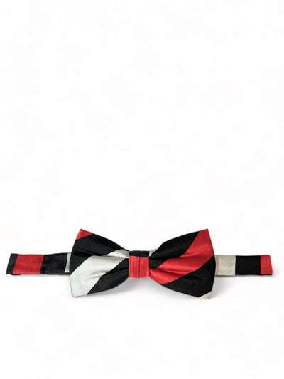Red, Black and Silver Striped Bow Tie Paul Malone Bow Ties - Paul Malone.com