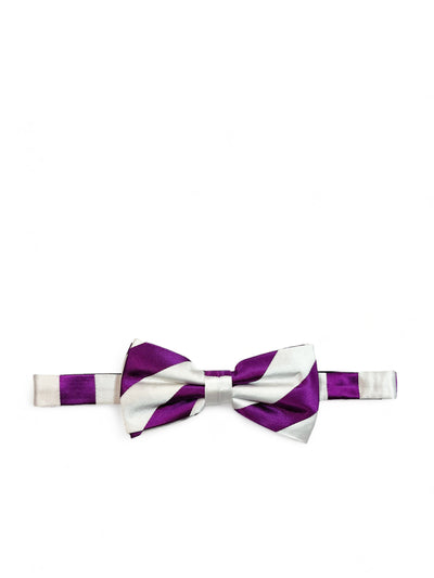 Purple and White Striped Silk Bow Tie Set Paul Malone Bow Ties - Paul Malone.com