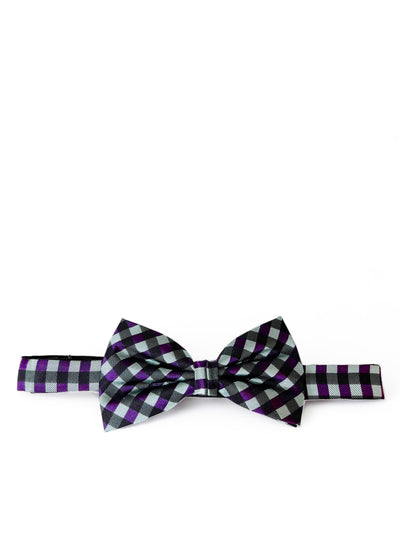 Dragonfly and Purple Plaid Silk Bow Tie Paul Malone Bow Ties - Paul Malone.com