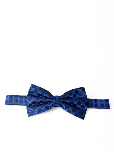 Royal Blue and Black Polka Dot Silk Bow Tie Paul Malone Bow Ties - Paul Malone.com