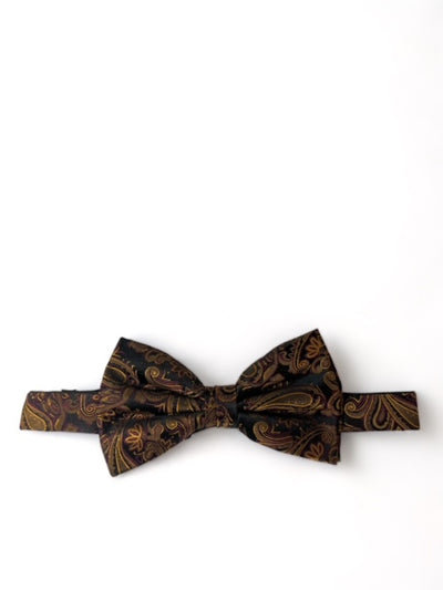 Bombay Brown and Black Paisley Silk Bow Tie and Paul Malone Bow Ties - Paul Malone.com