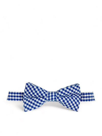 Navy Blue Gingham Cotton Bow Tie by Paul Malone Paul Malone Bow Ties - Paul Malone.com