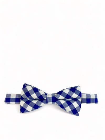 Blue and White Cotton Bow Tie Paul Malone Bow Ties - Paul Malone.com