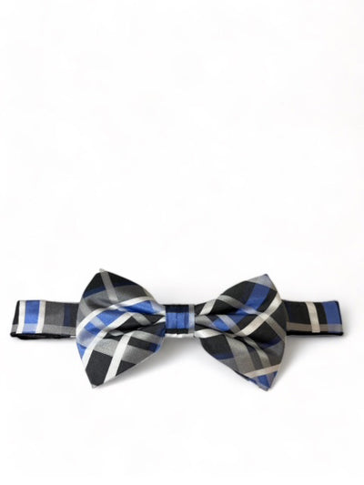 Blue and Grey Plaid Silk Bow Tie Paul Malone Bow Ties - Paul Malone.com
