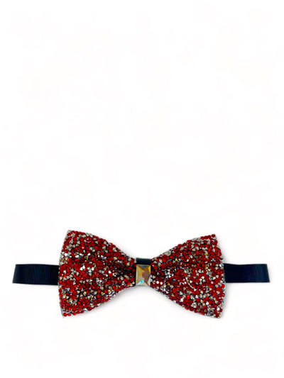 Red and Silver Rhinestone Bow Tie Paul Malone Bow Ties - Paul Malone.com