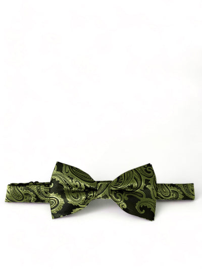 Black and Green Paisley Bow Tie Brand Q Bow Ties - Paul Malone.com