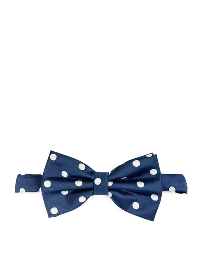 Navy and White Polka Dot Bow Tie and Pocket Square Brand Q Bow Ties - Paul Malone.com