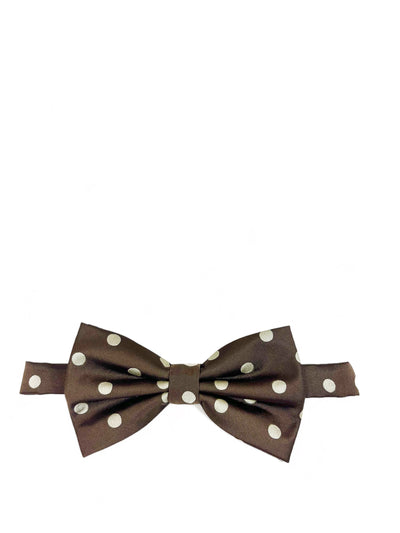 Coffee Brown Polka Dot Bow Tie and Pocket Square Brand Q Bow Ties - Paul Malone.com