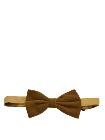 Solid Tan VELVET Bow Tie and Pocket Square Set Brand Q Bow Ties - Paul Malone.com