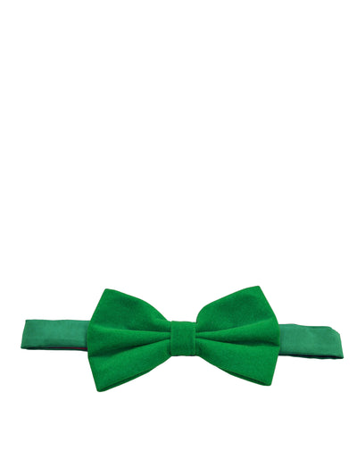 Solid Green VELVET Bow Tie and Pocket Square Set Brand Q Bow Ties - Paul Malone.com