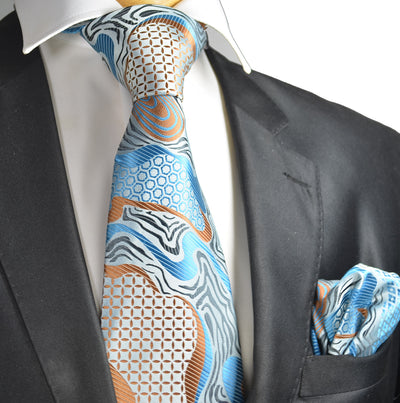 Silver, Charcoal and Chestnut 7-fold Silk Tie Set Verse9 Ties - Paul Malone.com