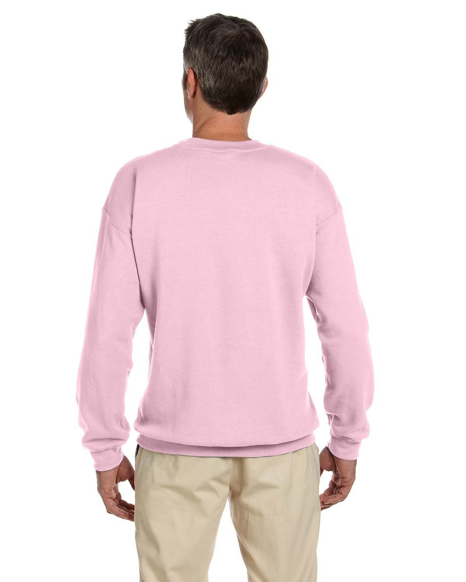 Solid Light Pink Crewneck Sweat Shirt Paul Malone