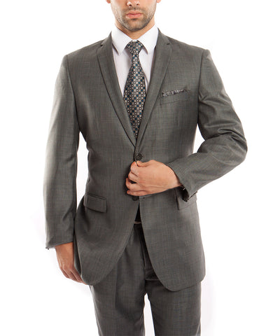 Suit Clearance: Sharkskin Green Slate Ultra Slim Men's Suit 42L Tazio Suits - Paul Malone.com