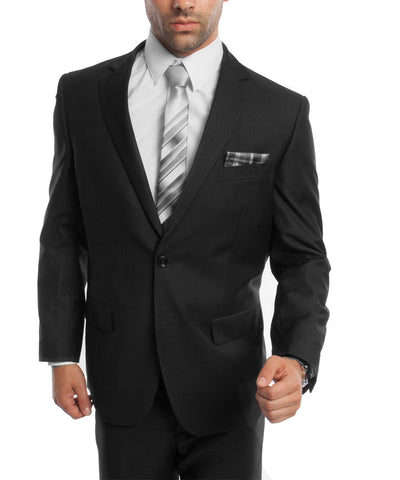 Suit Clearance: Classic Solid Black Modern Fit Men's Suit 38L Demantie Suits - Paul Malone.com
