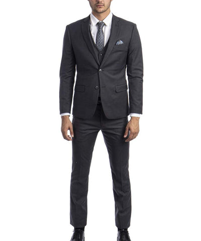 Suit Clearance: 3 piece Charcoal Slim Fit Men's Suit with Vest Set 38R Sean Alexander Suits - Paul Malone.com
