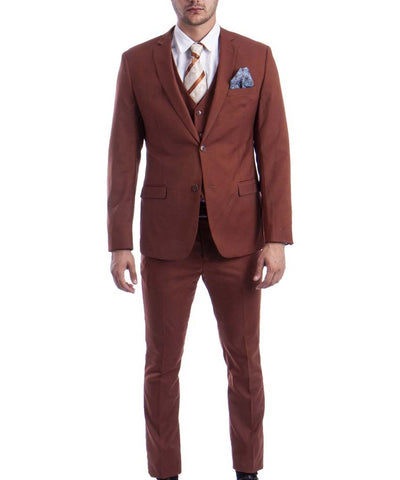 Suit Clearance: 3 piece Light Brown Slim Fit Men's Suit with Vest Set 40S Sean Alexander Suits - Paul Malone.com