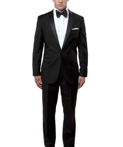 Suit Clearance: Black Slim Men's Tuxedo Suit 44S Bryan Michaels Suits - Paul Malone.com