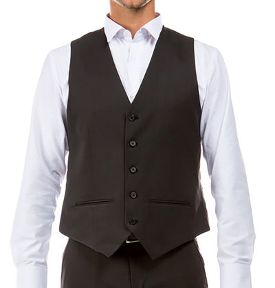 Classic Charcoal Grey Solid Suit Dress Vest Zegarie Vest - Paul Malone.com