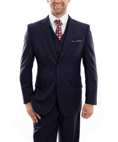 Suit Clearance: Navy 3-piece Wool Suit with Vest 48L Zegarie Suits - Paul Malone.com