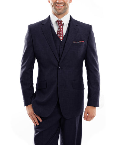 Suit Clearance: Navy 3-piece Wool Suit with Vest 46R Zegarie Suits - Paul Malone.com