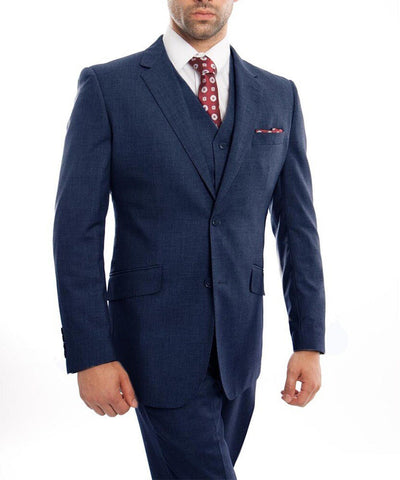 Suit Clearance: Indigo Blue 3-piece Wool Suit with Vest 46R Zegarie Suits - Paul Malone.com