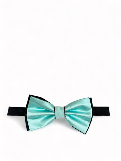 Turquoise and Black Bow Tie with 2 Pocket Squares Brand Q Bow Ties - Paul Malone.com