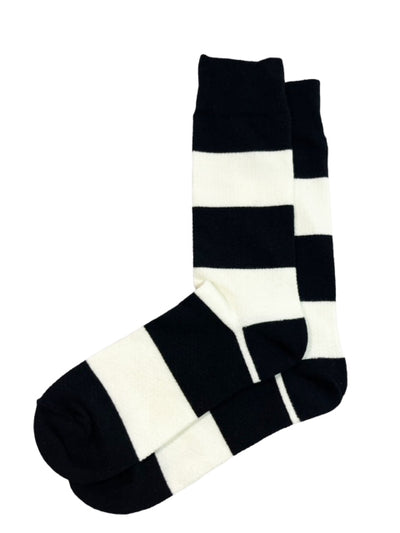 Black and White Striped Cotton Dress Socks By Paul Malone Paul Malone Socks - Paul Malone.com