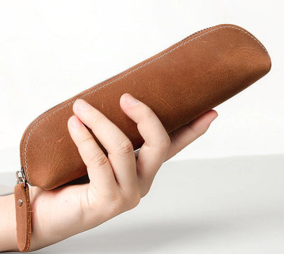 The Paavo Leather Pen Case | Leather Makeup Pouch STEEL HORSE LEATHER Bags - Paul Malone.com