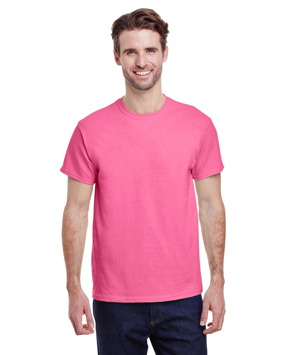 OVERSIZED Pink T-shirt Back Mockup GILDAN 5000 AZALEA Mockup 