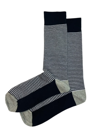Black and White Striped Cotton Dress Socks By Paul Malone Paul Malone Socks - Paul Malone.com