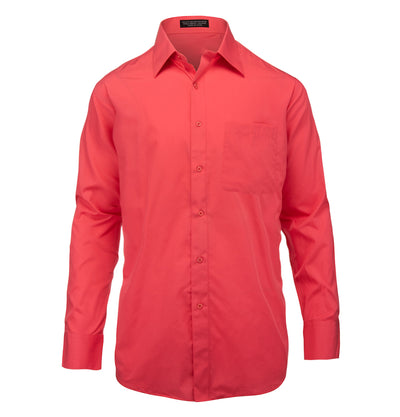 The Essential Solid Coral Dress Shirt PaulMalone.com Shirts - Paul Malone.com
