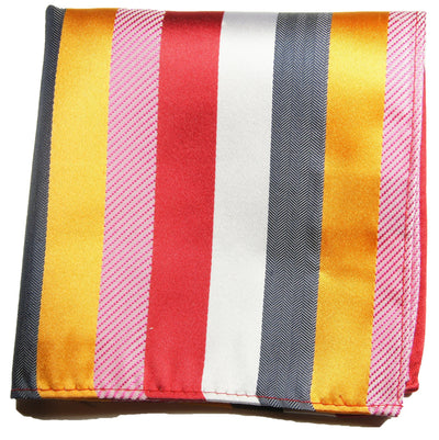 Multicolor Striped Silk Pocket Square Paul Malone  - Paul Malone.com