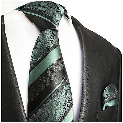 Mint and Black Silk Tie and Pocket Square Paul Malone Ties - Paul Malone.com