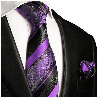 Purple and Black Silk Tie and Pocket Square Paul Malone Ties - Paul Malone.com