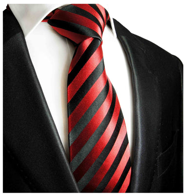 Red and Black Striped Boys Silk Tie Paul Malone Ties - Paul Malone.com