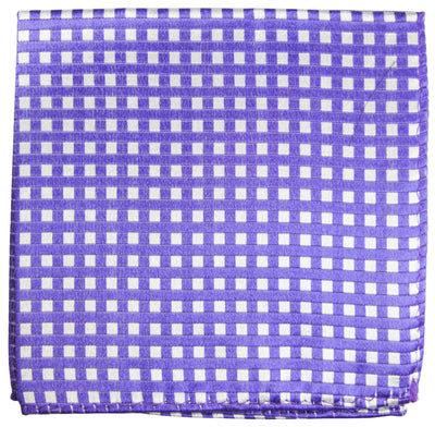Purple Checkered Silk Pocket Square Paul Malone  - Paul Malone.com