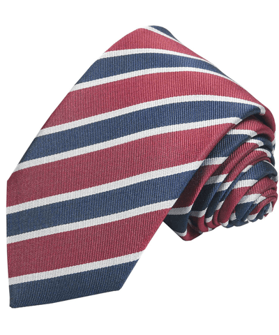 Necktie with Blue and Red Blazer Stripes Paul Malone Ties - Paul Malone.com