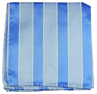 Blue Striped Silk Pocket Square Paul Malone  - Paul Malone.com