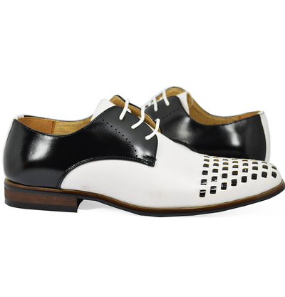 White and Black Men's Spectators Majestic Shoes - Paul Malone.com