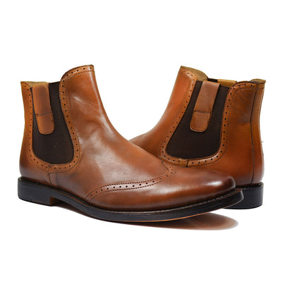 CHELSEA Elegant Brown Full Leather Chelsea Boots Paul Malone Shoes - Paul Malone.com