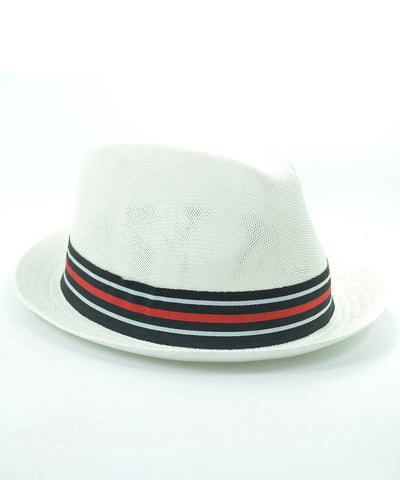 White Small Brim Linen/Cotton Fedora Hat with Band Epoch Hats - Paul Malone.com