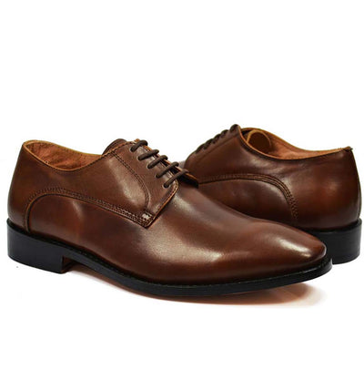 DALLAS Classic Plain Derby in Bombay Brown by Paul Malone Paul Malone Shoes - Paul Malone.com