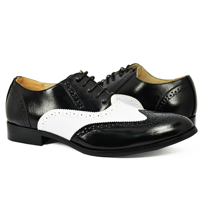 Black and White Spectators for Men Majestic Shoes - Paul Malone.com