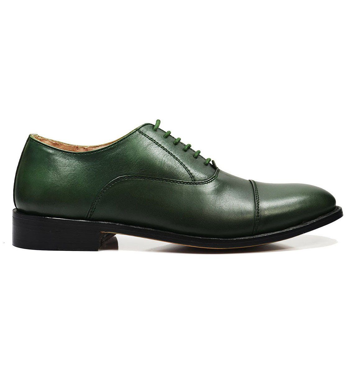 HUDSON Captoe in Smoke Pine Green, Full Leather by Paul Malone Paul