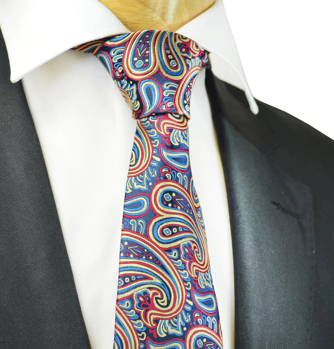 Extraordinary Navy Gold Paisley Design Tie Paul Malone