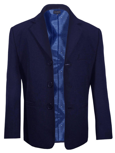 Classic Navy Blue Boys 3-Button Suit Jacket by Paul Malone Paul Malone Suits - Paul Malone.com