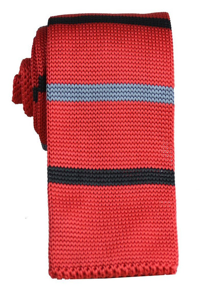 True Red Striped Knit Tie by Paul Malone Paul Malone Ties - Paul Malone.com