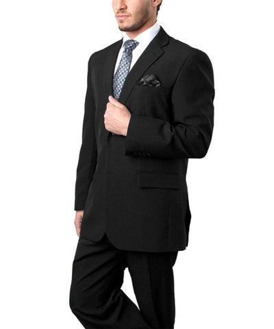 Modern Fit Black Striped Men's Suit Tazio Suits - Paul Malone.com